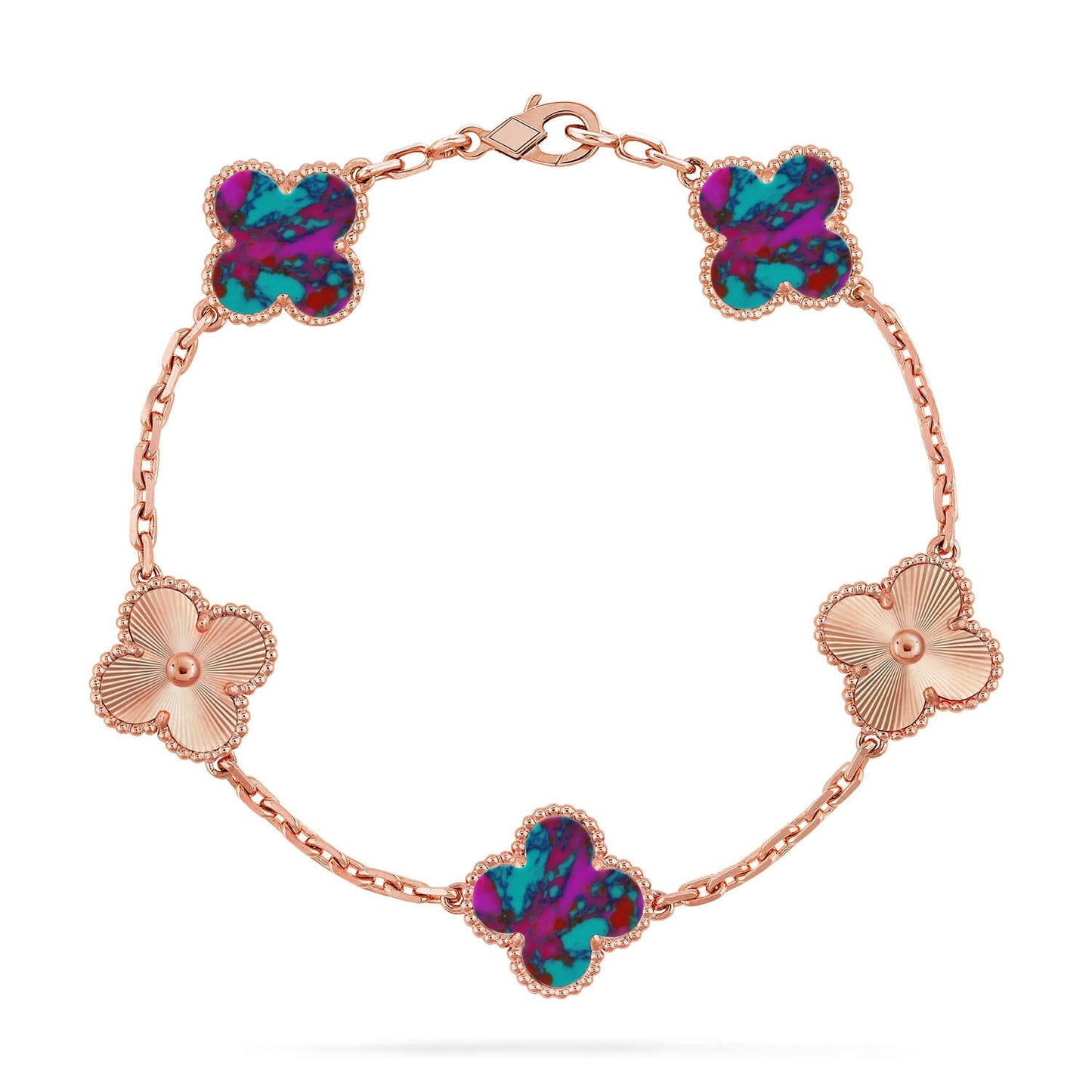 [Polaidi Jewelry]CLOVER 5 MOTIF COLOR GEMSTONES BRACELET COLLECTION