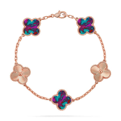 [Polaidi Jewelry]CLOVER 5 MOTIF COLOR GEMSTONES BRACELET COLLECTION