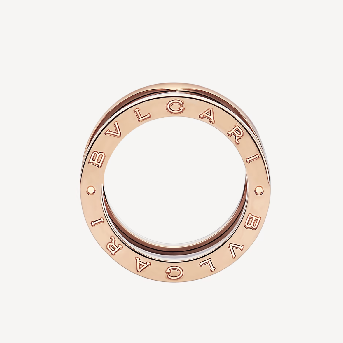 [：Polaidi]ZERO 1 FOUR-BAND LOOPS AND BLACK CERAMIC SPIRAL PINK GOLD RING