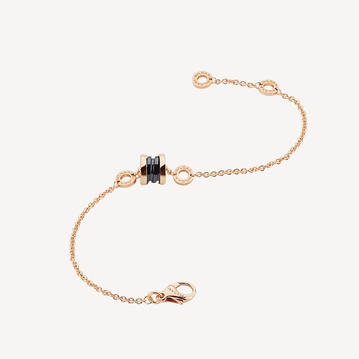 [：Polaidi]ZERO 1 SOFT PINK GOLD AND BLACK CERAMIC BRACELET