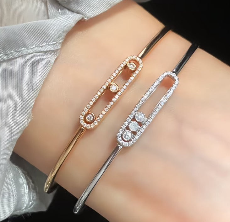[Polaidi Jewelry]Move Pav¨¦ Diamond Bangle Bracelet M