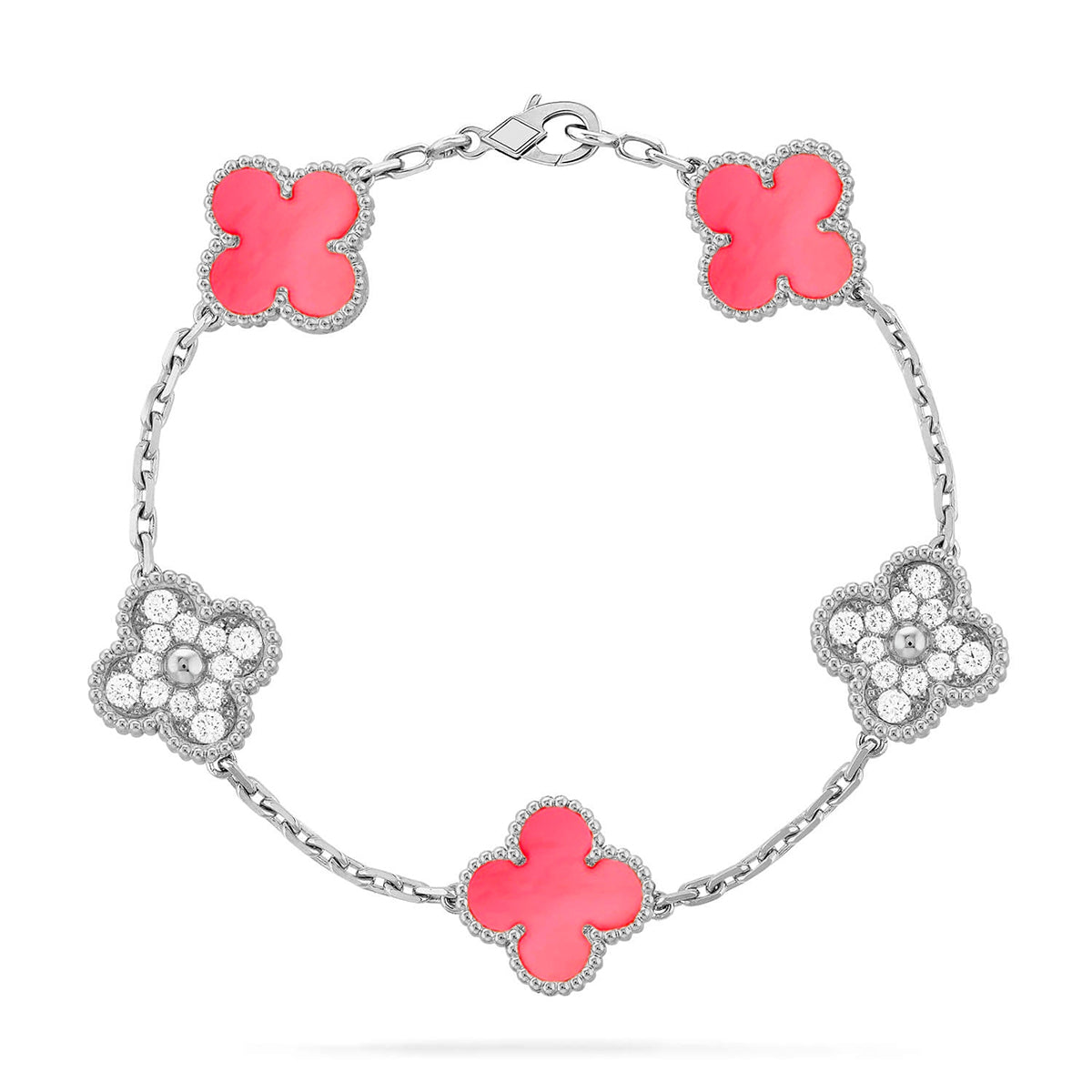[Polaidi Jewelry] CLOVER 5 MOTIFS  PINK MOP BRACELET COLLECTION
