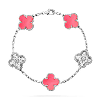 [Polaidi Jewelry] CLOVER 5 MOTIFS  PINK MOP BRACELET COLLECTION