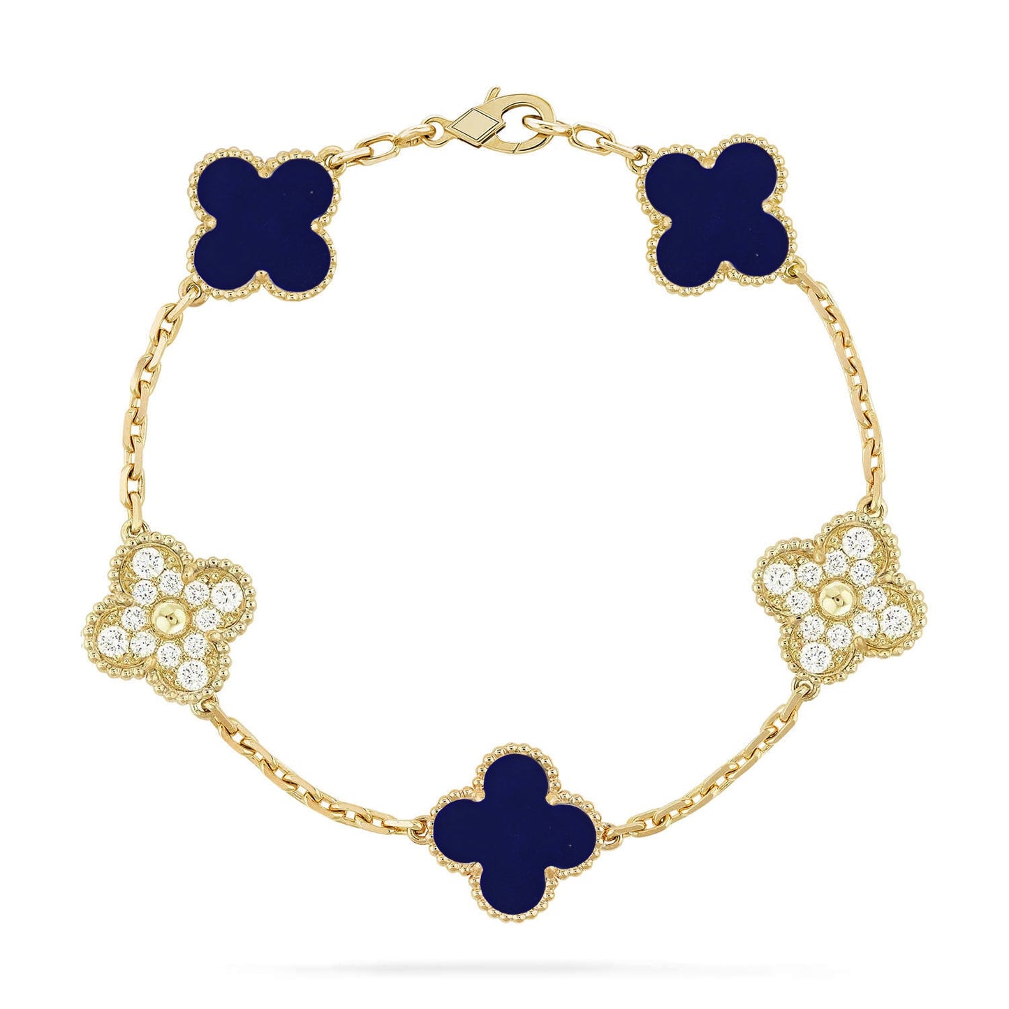 [Polaidi Jewelry]CLOVER 5 MOTIF LAPIS LAZULI BRACELET COLLECTION
