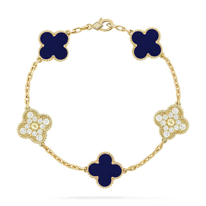 [Polaidi Jewelry]CLOVER 5 MOTIF LAPIS LAZULI BRACELET COLLECTION