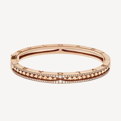 [：Polaidi]ZERO 1 SPIRAL AND PAVED DIAMOND PINK GOLD BRACELET