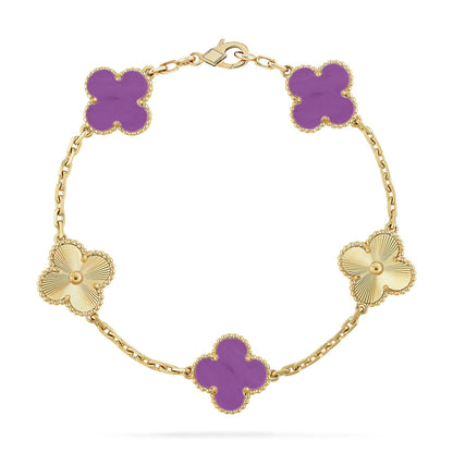 [Polaidi Jewelry] CLOVER 5 MOTIF VIOLET BRACELET COLLECTION
