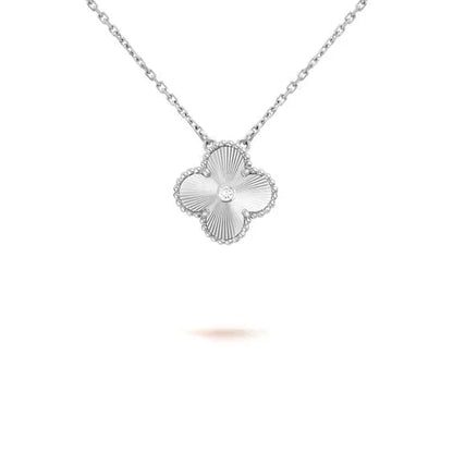[Polaidi Jewelry]CLOVER  15MM DIAMOND LASER NECKLACE SILVER