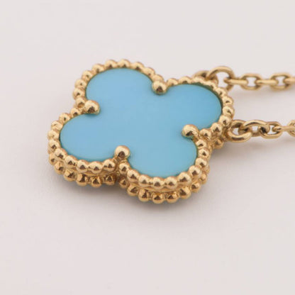 [：Polaidi Jewelry]クローバー 15mm ヴィンテージ ターコイズ ネックレス