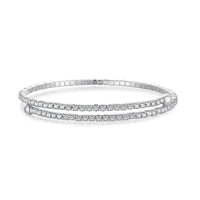[Perlaura Jewelry ]Row of Diamonds Round Fashion Bracelet