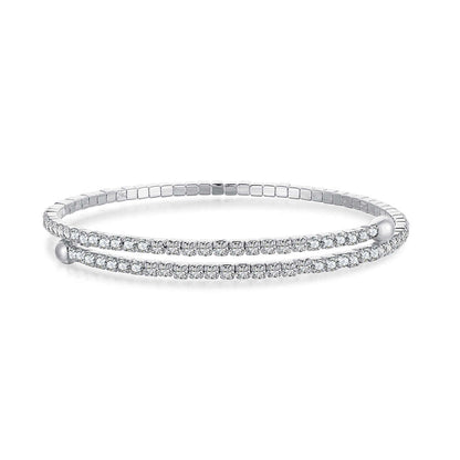 [Polaidi Jewelry]Row of Diamonds Round Fashion Bracelet