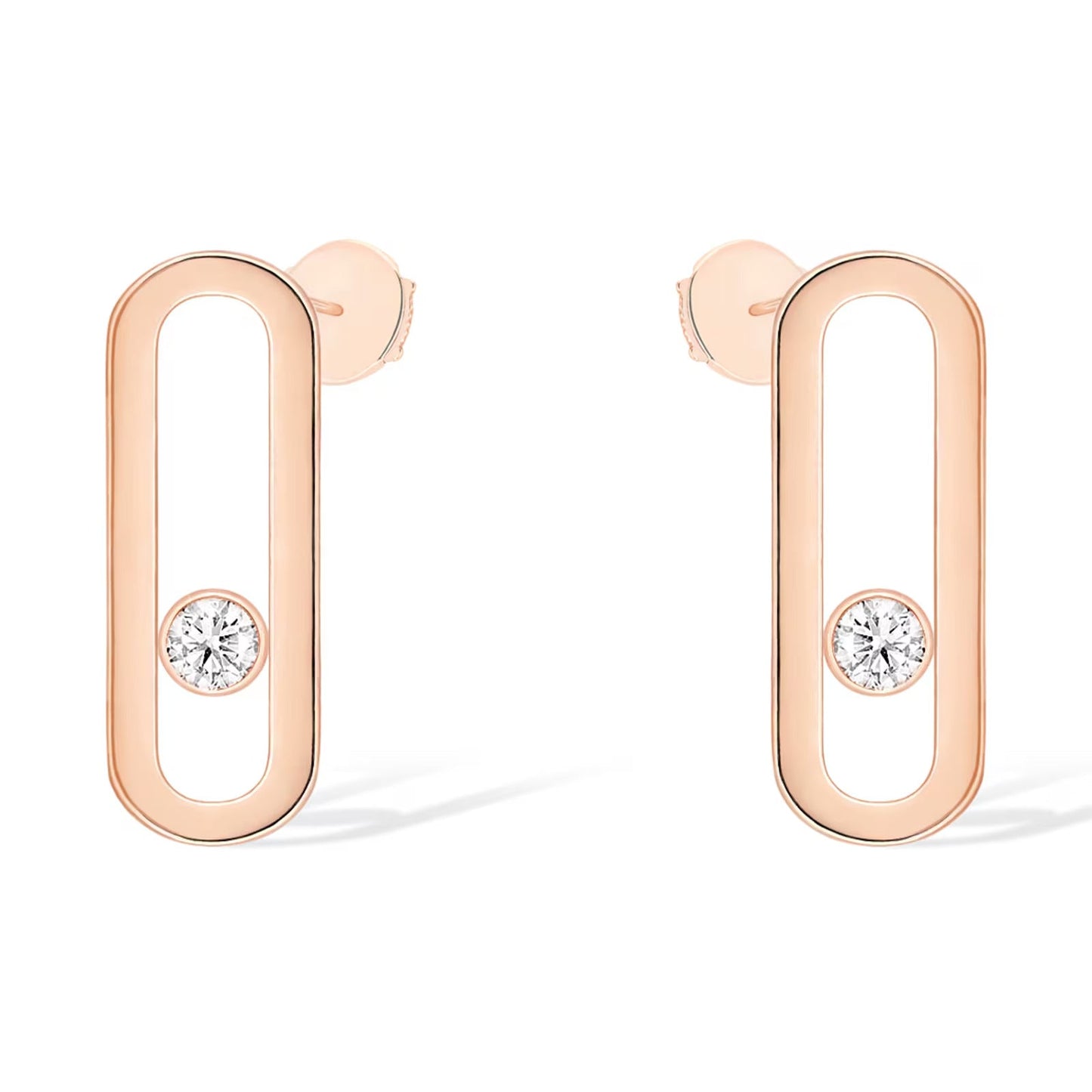 [Polaidi Jewelry]MOVE UNO SMALL 1 DIAMOND EARRINGS