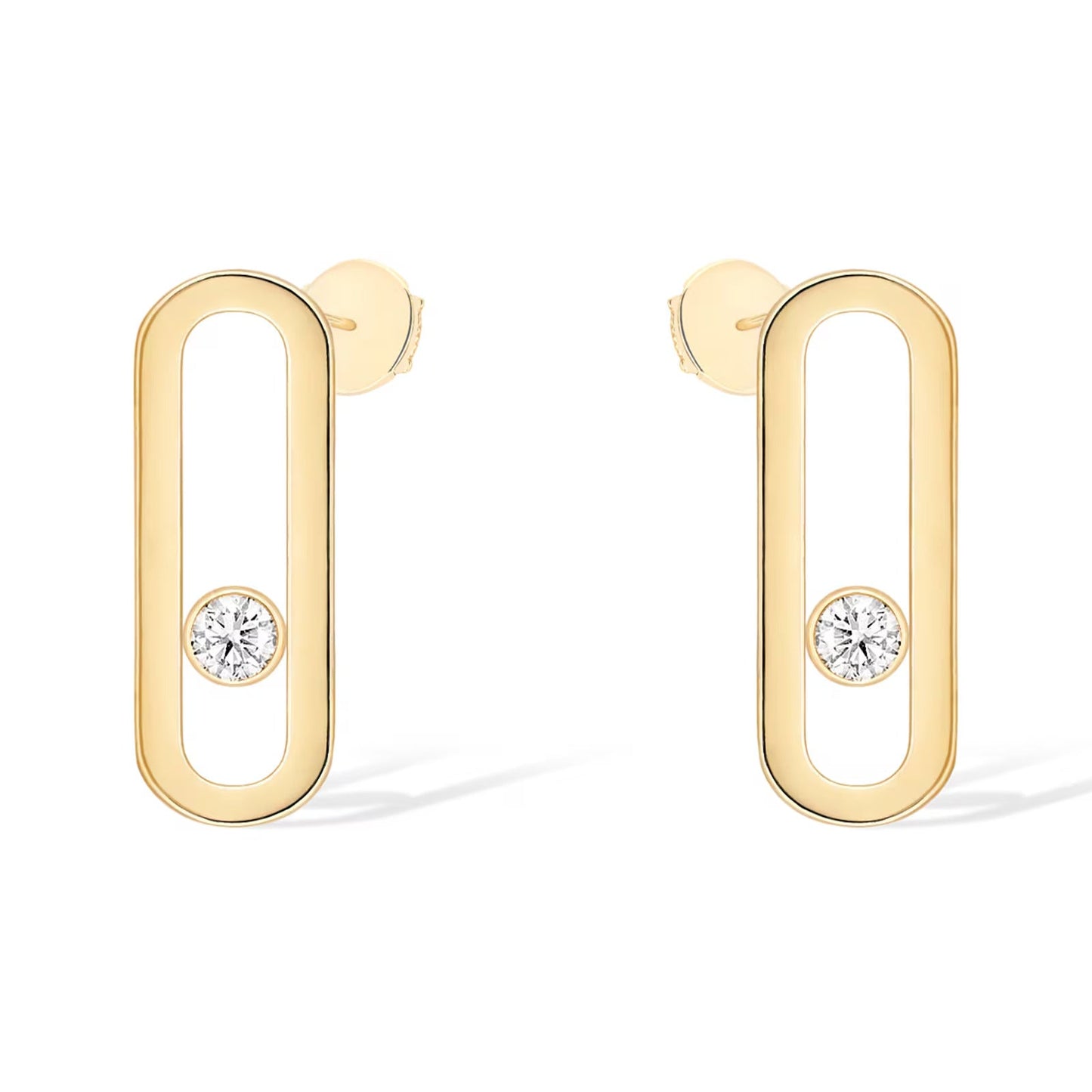 [Polaidi Jewelry]MOVE UNO SMALL 1 DIAMOND EARRINGS