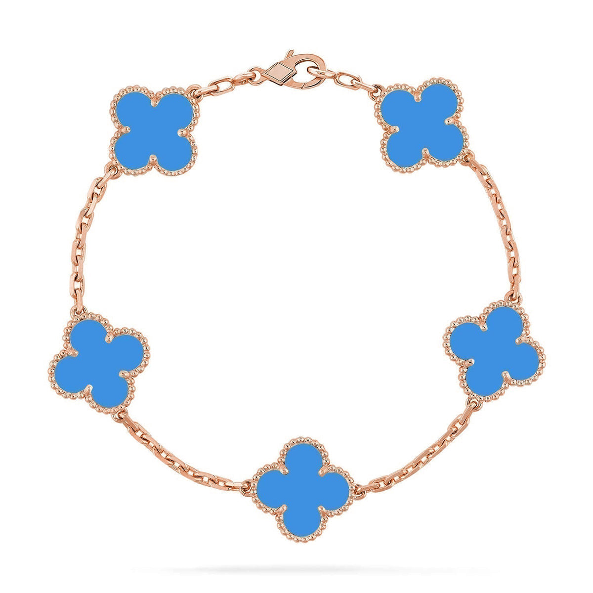 [Polaidi Jewelry] クローバー5モチーフ ブルーアゲート ブレスレット コレクション