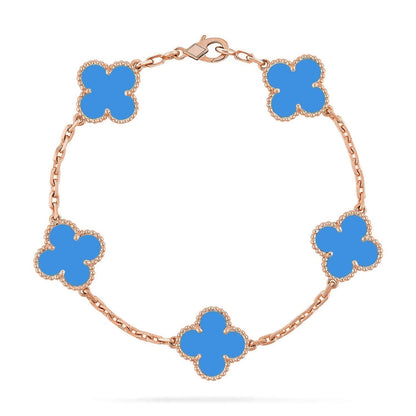 [Polaidi Jewelry] クローバー5モチーフ ブルーアゲート ブレスレット コレクション