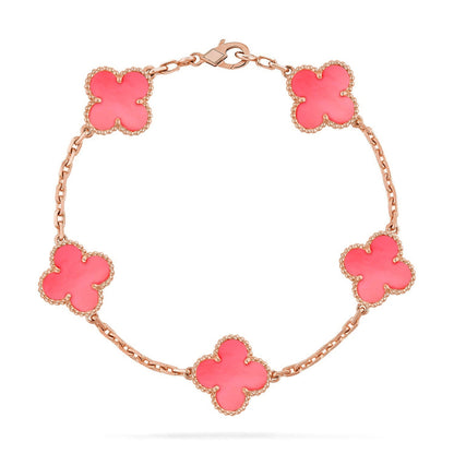 [Polaidi Jewelry] CLOVER 5 MOTIFS  PINK MOP BRACELET COLLECTION