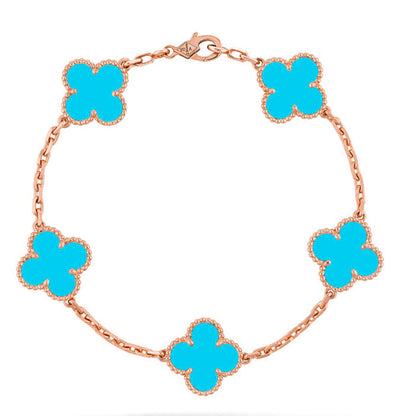 [Polaidi Jewelry] クローバー5モチーフ ターコイズブレスレットコレクション