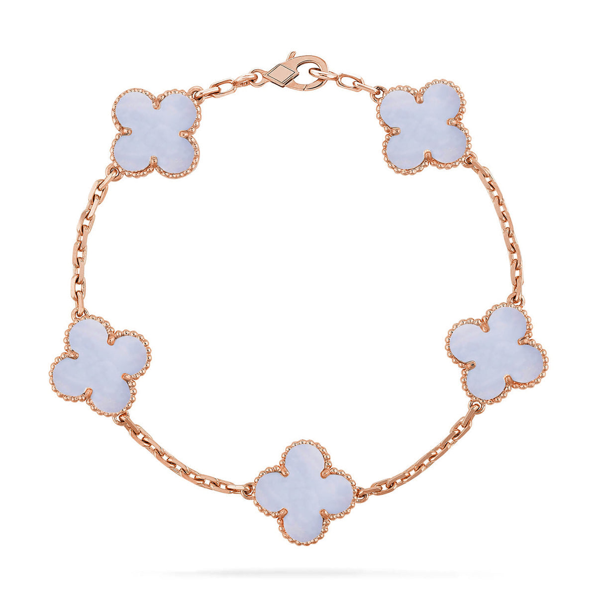 [Polaidi Jewelry] CLOVER 5 MOTIF PURPLE CHALCEDONY BRACELET COLLECTION