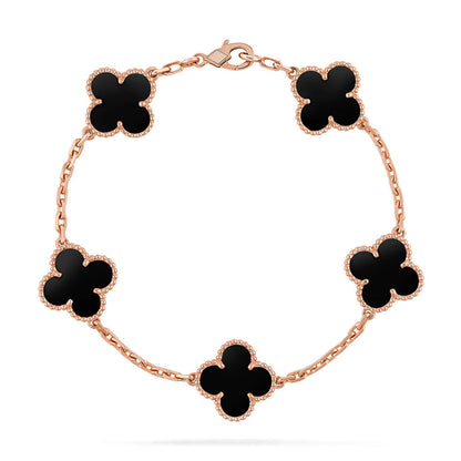 [Polaidi Jewelry] CLOVER 5 MOTIF ONYXS BRACELET COLLECTION
