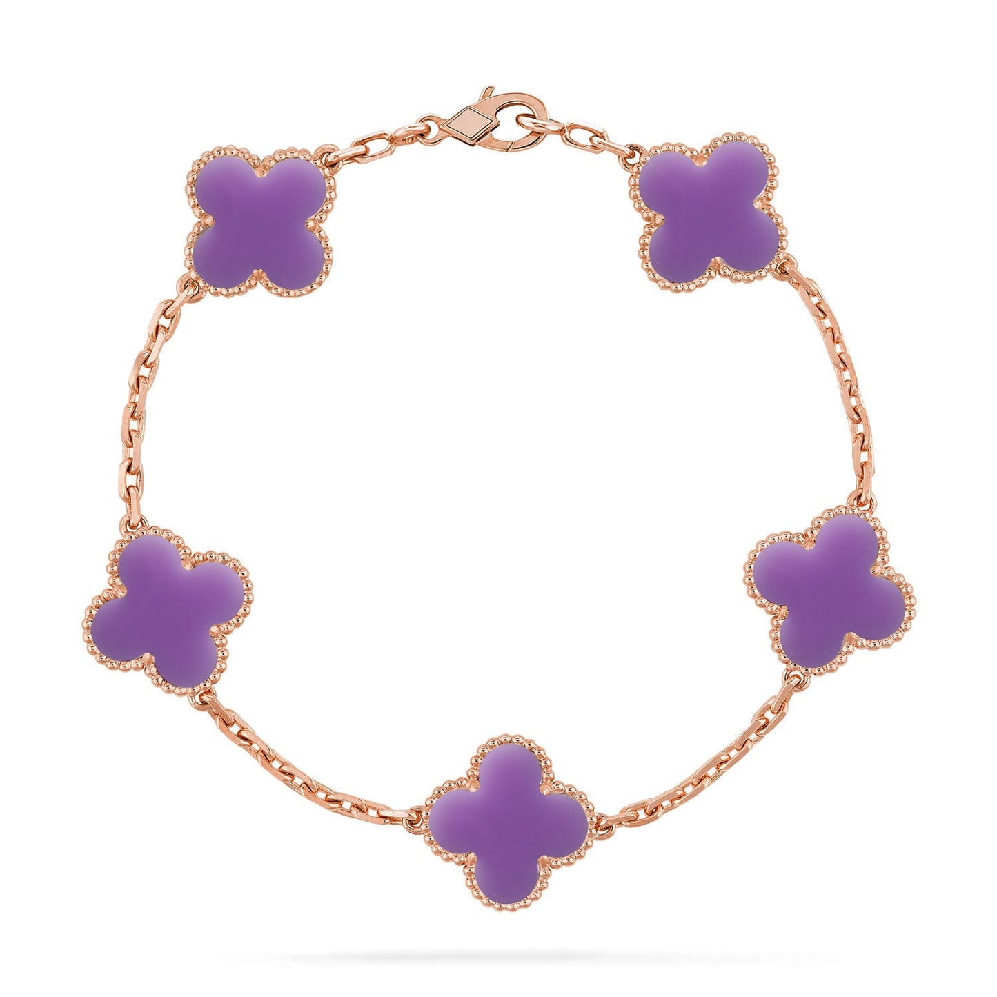 [Polaidi Jewelry]CLOVER 5 MOTIF LIGHT PURPLE BRACELET COLLECTION