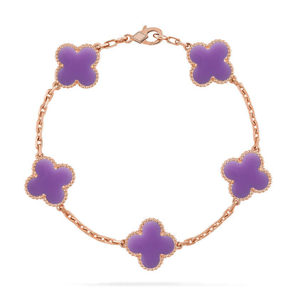 [Polaidi Jewelry]CLOVER 5 MOTIF LIGHT PURPLE BRACELET COLLECTION