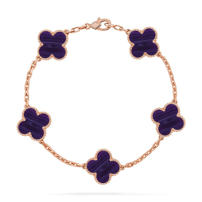 [Polaidi Jewelry]CLOVER 5 MOTIF PURPLE STRIPES BRACELET COLLECTION