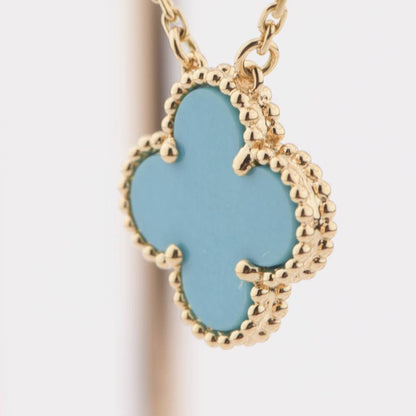 [Polaidi Jewelry]CLOVER 15MM VINTAGE TURQUOISE NECKLACE