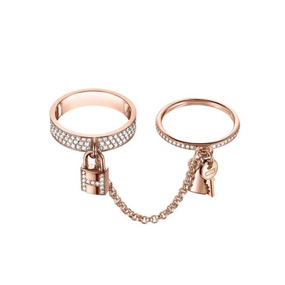 [：Polaidi Jewelry]HM KELLY CLOCHETTE DOUBLE RING IN  WITH DIAMONDS