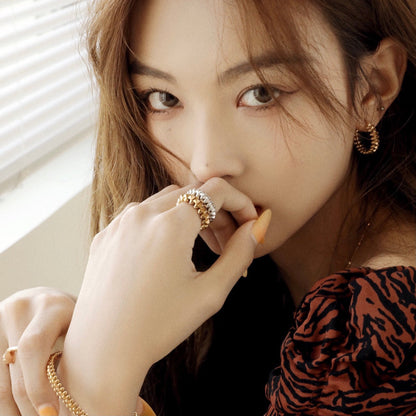 [：Polaidi Jewelry]CLASH SMALL HOOP EARRINGS