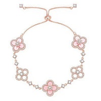 [Perlaura Jewelry ]CLOVER 5 MOTIF PINK BLUE RED WHITE BRACELET