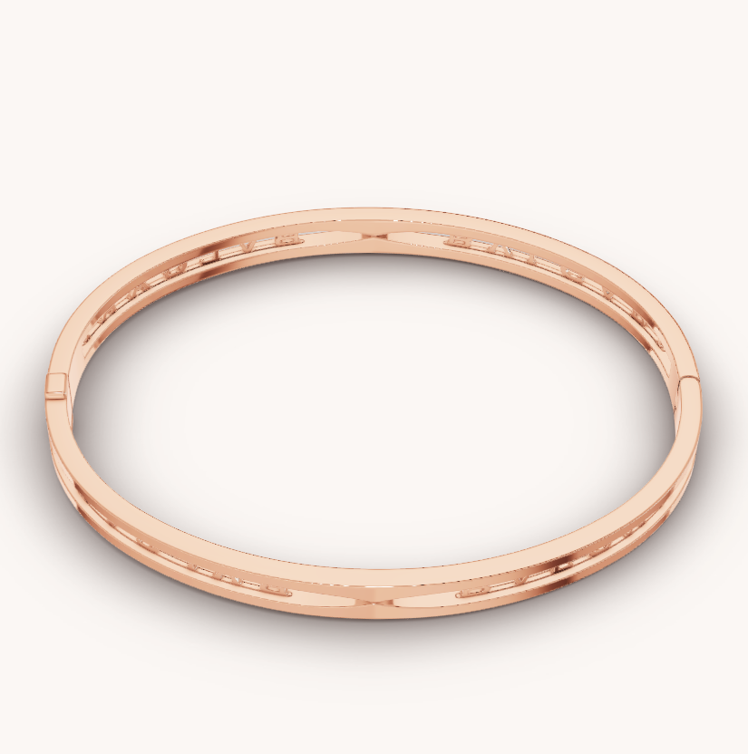 [：Polaidi]ZERO 1 SPIRAL LOGO PINK GOLD BRACELET