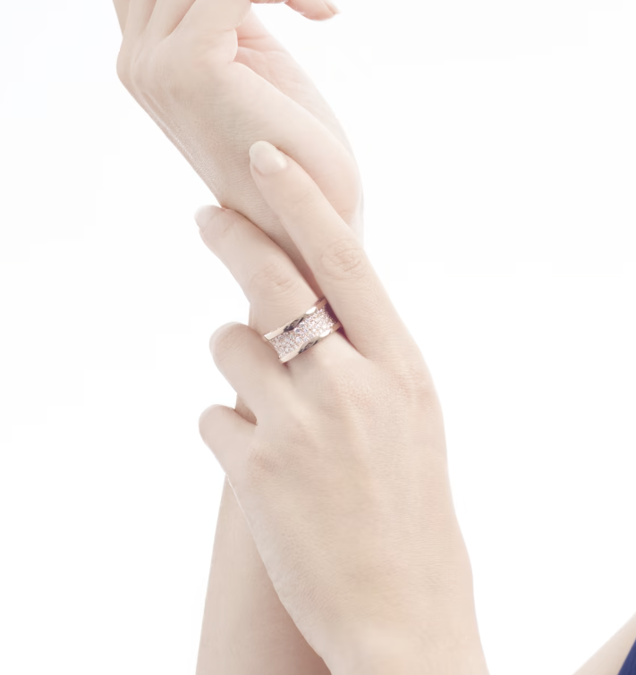 [：Polaidi]ZERO 1 WITH PAVED DIAMONDS ON THE SPIRAL RING