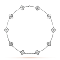 [Perlaura Jewelry ]CLOVER 10 MOTIFS DIAMOND NECKLACE