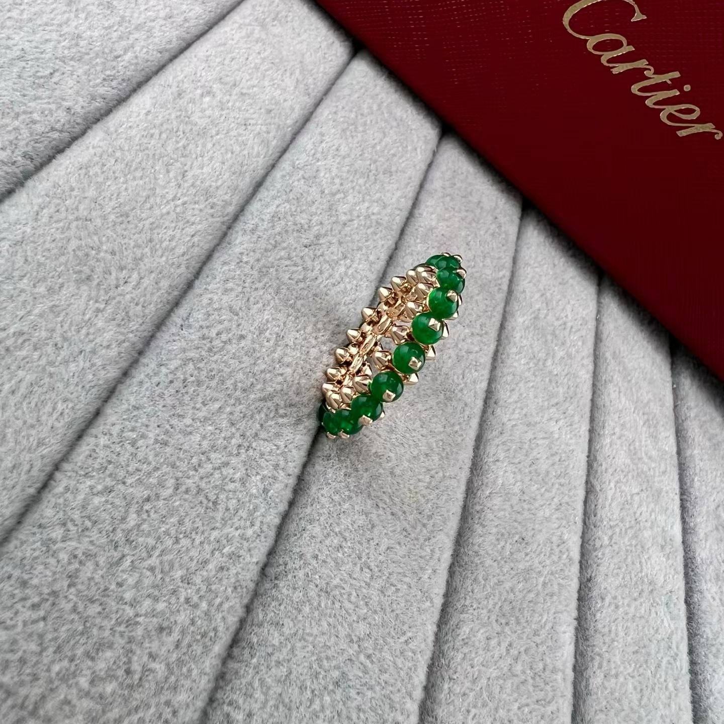 [：Polaidi Jewelry]ローズゴールド グリーンアゲート リベットリング アジア限定エディション