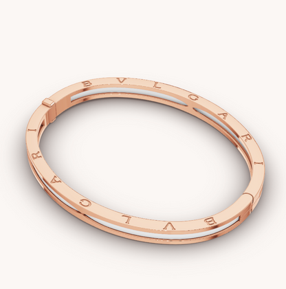 [：Polaidi]ZERO 1 PINK GOLD WITH WHITE CERAMIC BRACELET