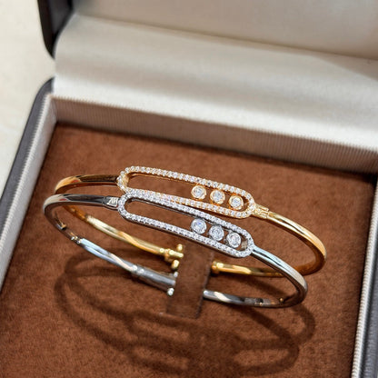 [Polaidi Jewelry]Move Pavé Diamond Bangle Bracelet M