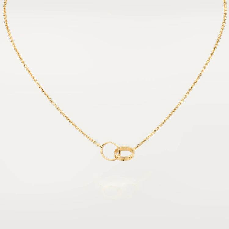 [：Polaidi Jewelry]LOVEネックレス ダブルリング ゴールド