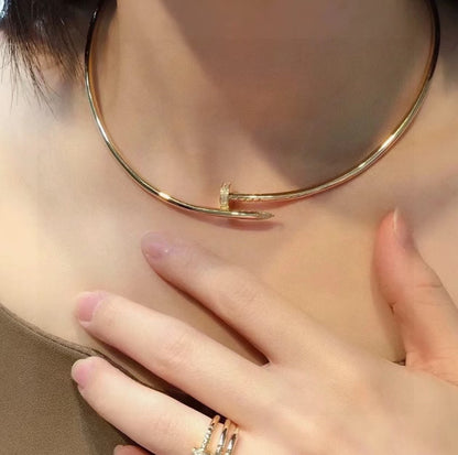 [：Polaidi Jewelry]NAIL-ENCRUSTED DIAMOND NECKLACE