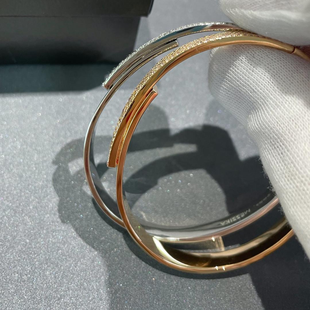 [Polaidi Jewelry]Move Noa Rose Gold Pav¨¦ Diamond Bangle Bracelet