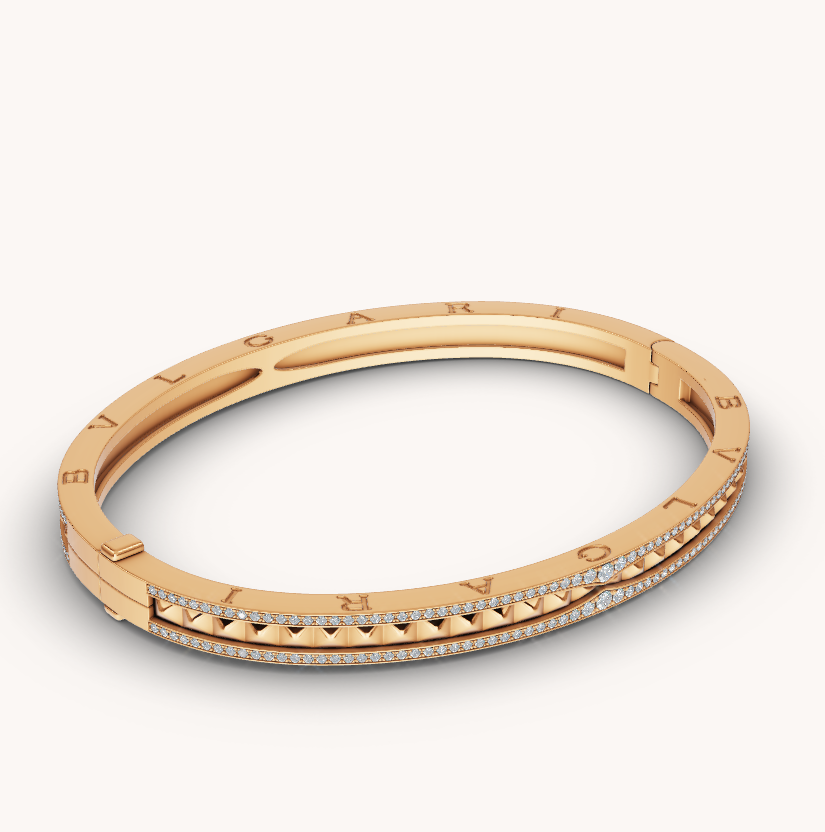 [：Polaidi]ZERO 1 SPIRAL AND PAVED DIAMOND GOLD BRACELET