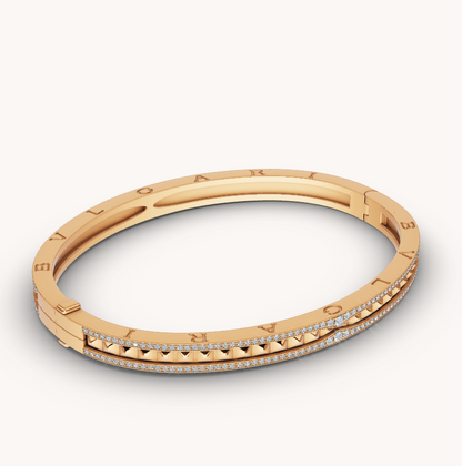 [：Polaidi]ZERO 1 SPIRAL AND PAVED DIAMOND GOLD BRACELET