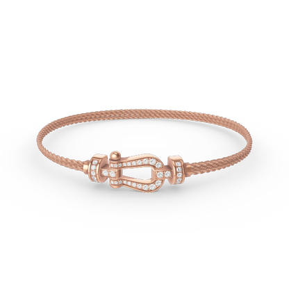[Polaidi Jewelry]FORCE SMALL HORSESHOE  DIAMOND CHAIN ROPE BRACELET