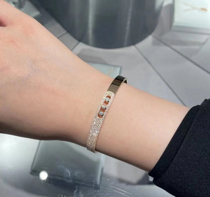 [Polaidi Jewelry]Move Noa Rose Gold Pavé Diamond Bangle Bracelet