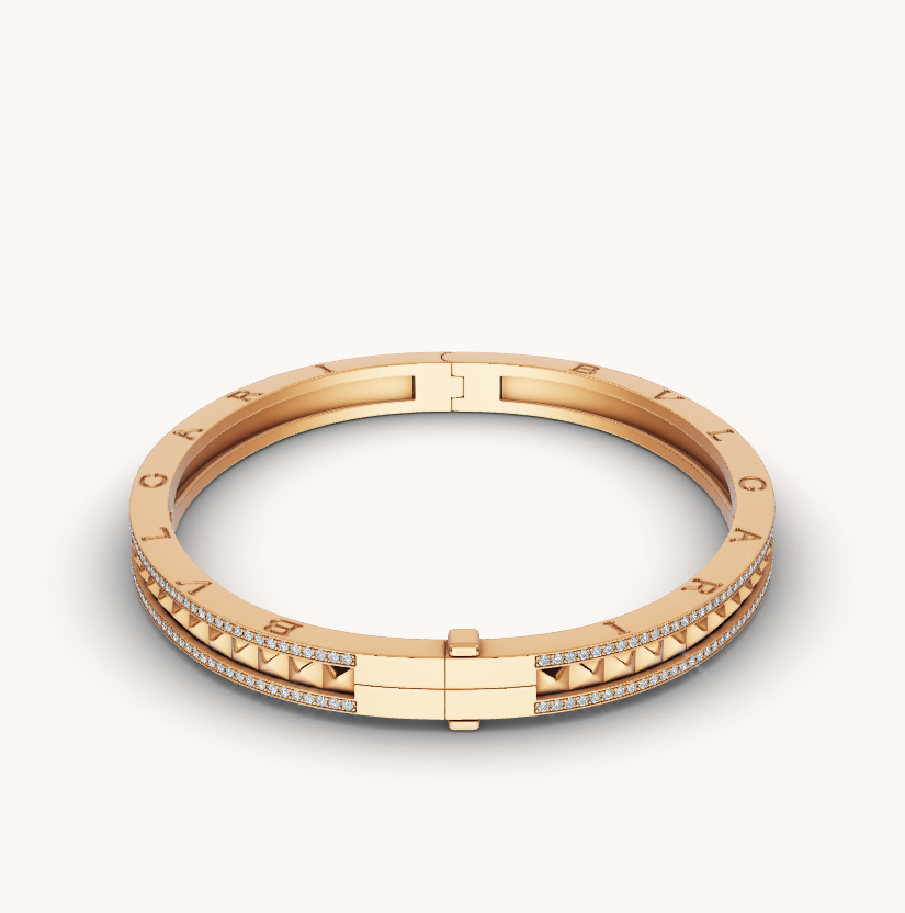 [：Polaidi]ZERO 1 SPIRAL AND PAVED DIAMOND GOLD BRACELET
