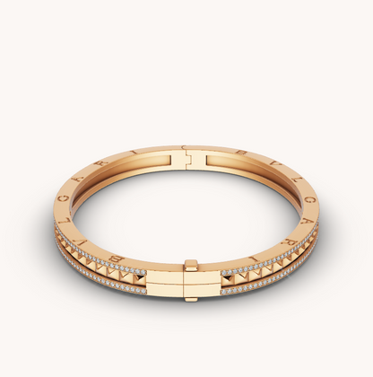 [：Polaidi]ZERO 1 SPIRAL AND PAVED DIAMOND GOLD BRACELET