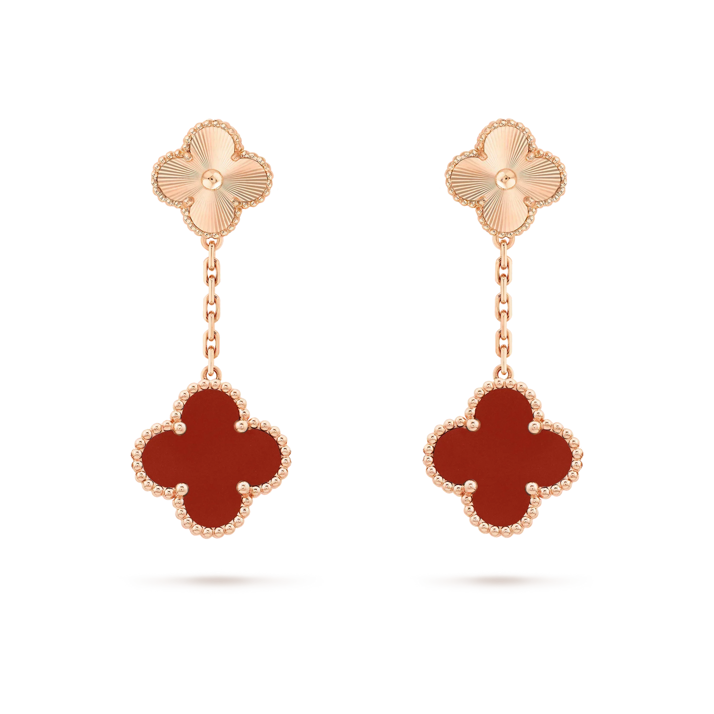 [：Polaidi Jewelry]クローバー 2モチーフ レーザーカーネリアンピアス