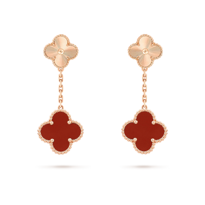 [：Polaidi Jewelry]クローバー 2モチーフ レーザーカーネリアンピアス