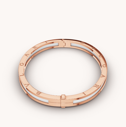 [：Polaidi]ZERO 1 PINK GOLD WITH WHITE CERAMIC BRACELET