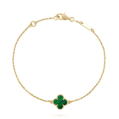 [：Polaidi Jewelry]CLOVER BRACELET MALACHITE 1 MOTIF