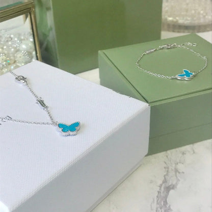 [：Polaidi Jewelry]BUTTERFLY TURQUOISE BUTTERFLY BRACELET SILVER
